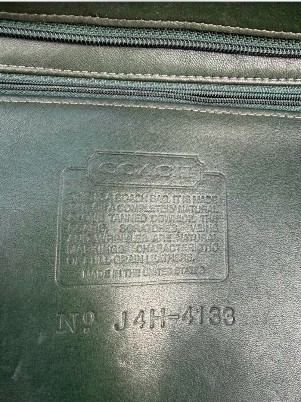 Coach Bottle Green Waverly Leather Tote with Gold Hardware - Picture 8 of 8